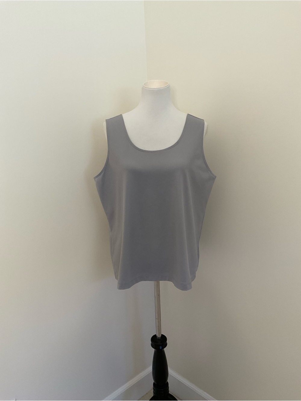 Chico's Light Gray Silvery Scoop Neck Tank